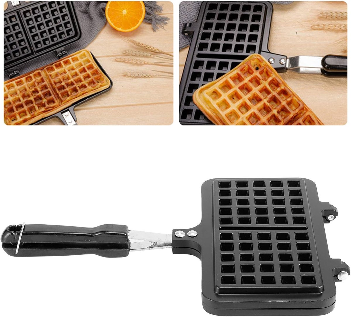 Mini Wafelijzer - Ei Cakevorm - Thuis Bakken - Antiaanbaklaag - 33x22x3cm - Zwart — cadeau in Kookcadeaus - foto 6