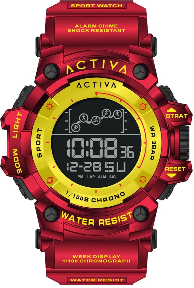Activa Digital ACW8082-015 Unisex Digitaal Horloge - 50 mm
