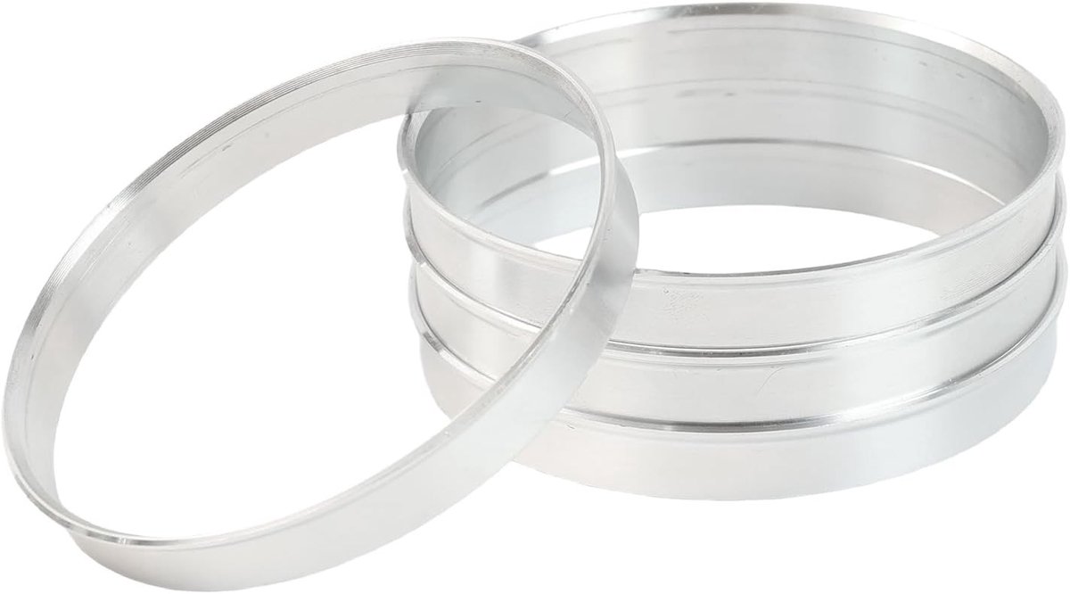 4 Stuks Aluminium Centering Ringen Ø66.6 naar Ø57.1mm, Universele Velg Centering Ringen voor Auto Wielen, Aluminium Ring voor Precisie en Stabiliteit