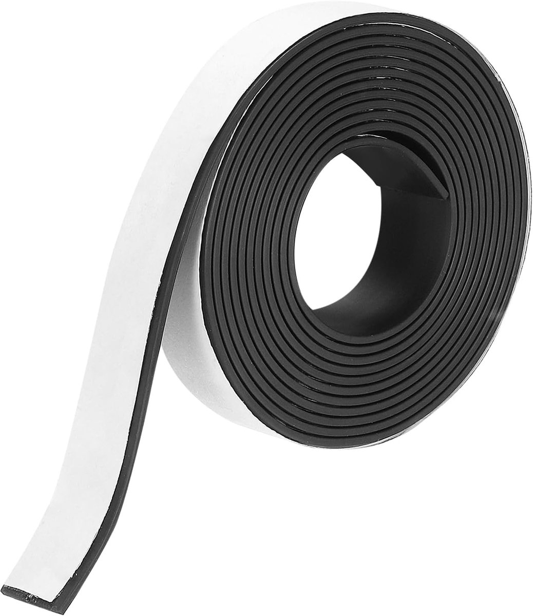 Magneetband, 16 m x 25/32 inch breed, 1/16 inch dik, zelfklevende magneetband voor koelkasten, whiteboards en doe-het-zelvers