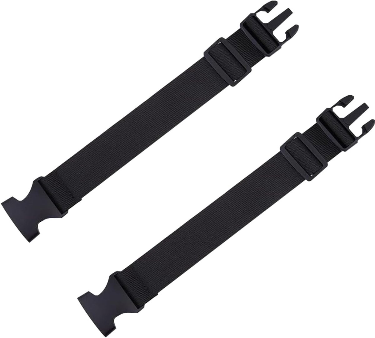 2 stuks zwarte riemverlenging, rugzak, borstriem, rugzak, snelsluiting, kofferriem, verstelbaar, universele pasvorm, geschikt voor joggen, wandelen, reizen, bergbeklimmen, school