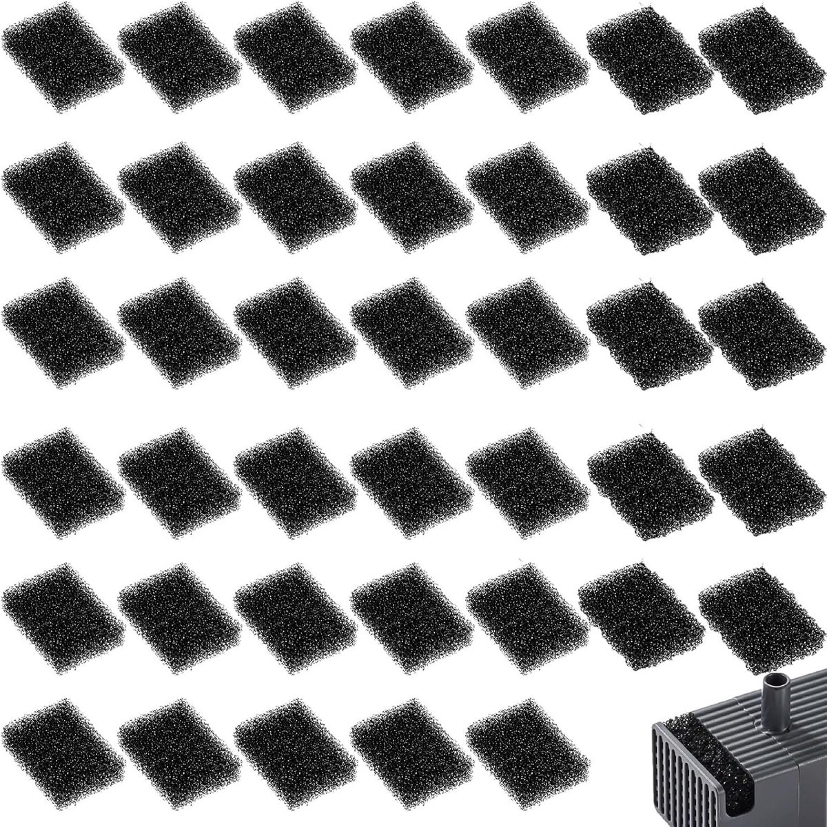 40 stuks filters voor dierendrinken, vervangingsschuimstoffilter voor kattendrinken, reservesponsfilter voor katten- en hondendranken, 38 x 25 x 9 mm, vervangingsfilter voor katten- en