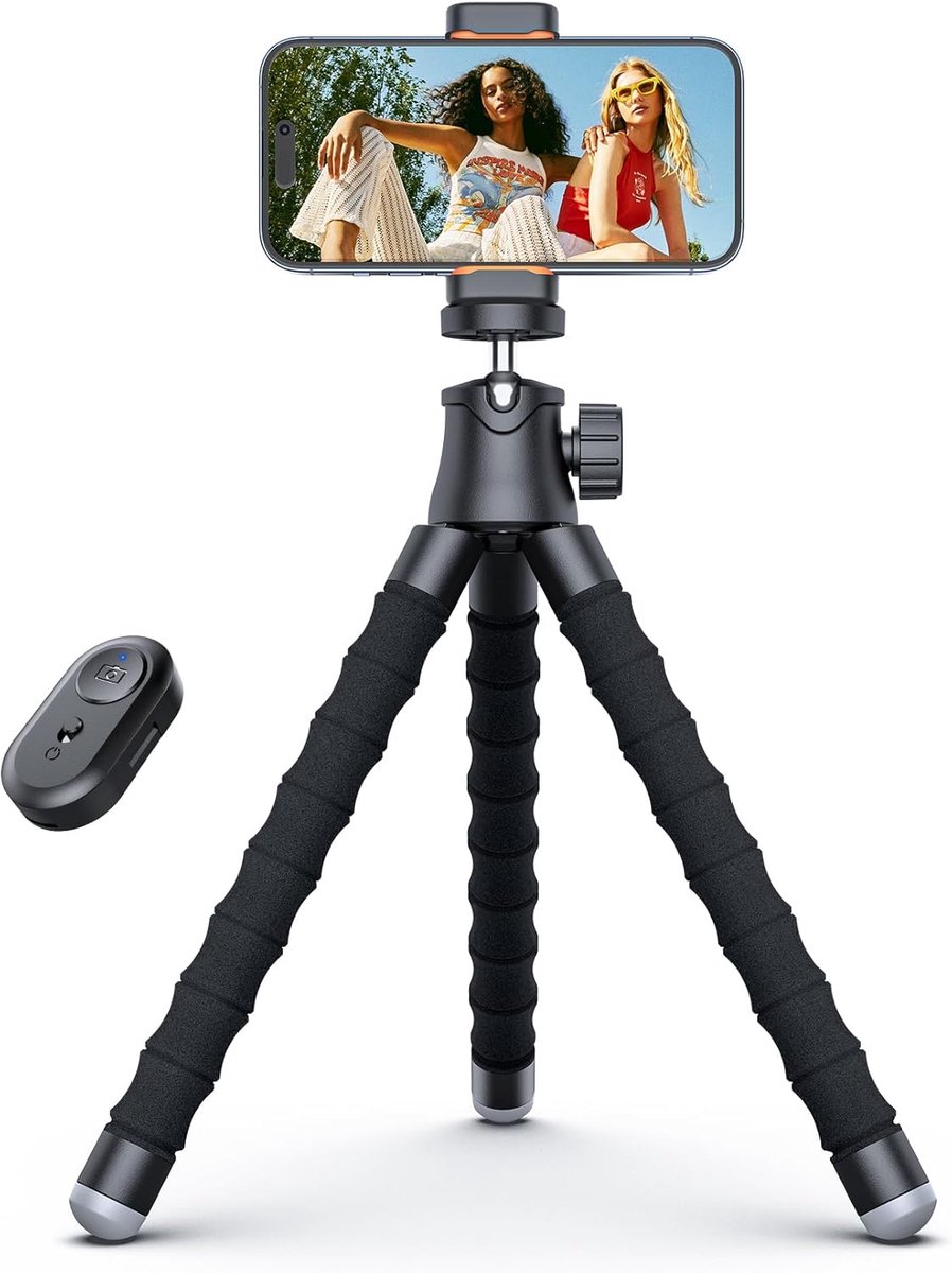 draagbare en flexibele telefoonstandaard voor video-opname met draadloze afstandsbediening, 360° draaibare statiefhouder voor smartphones