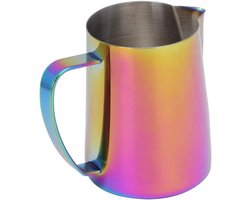 Koffiekan Roestvrij Staal - Melkopschuimer Kan - Latte Art Maken - Ergonomische Handgreep - 600 ml - Blauw