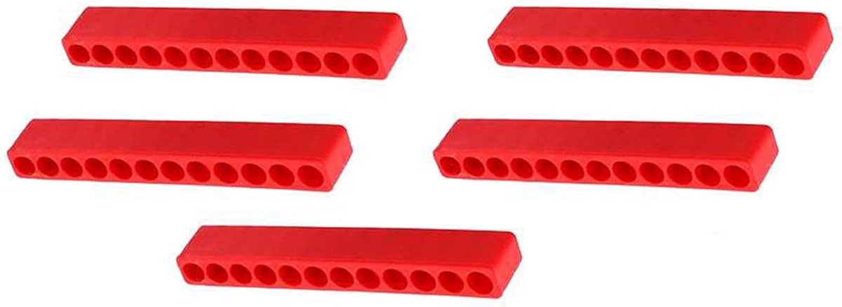 5 stuks 12 gaten bit-opbergstrips, schroevendraaier, zeskantschacht, kaarthouder, windkop, zachte rubberen strips