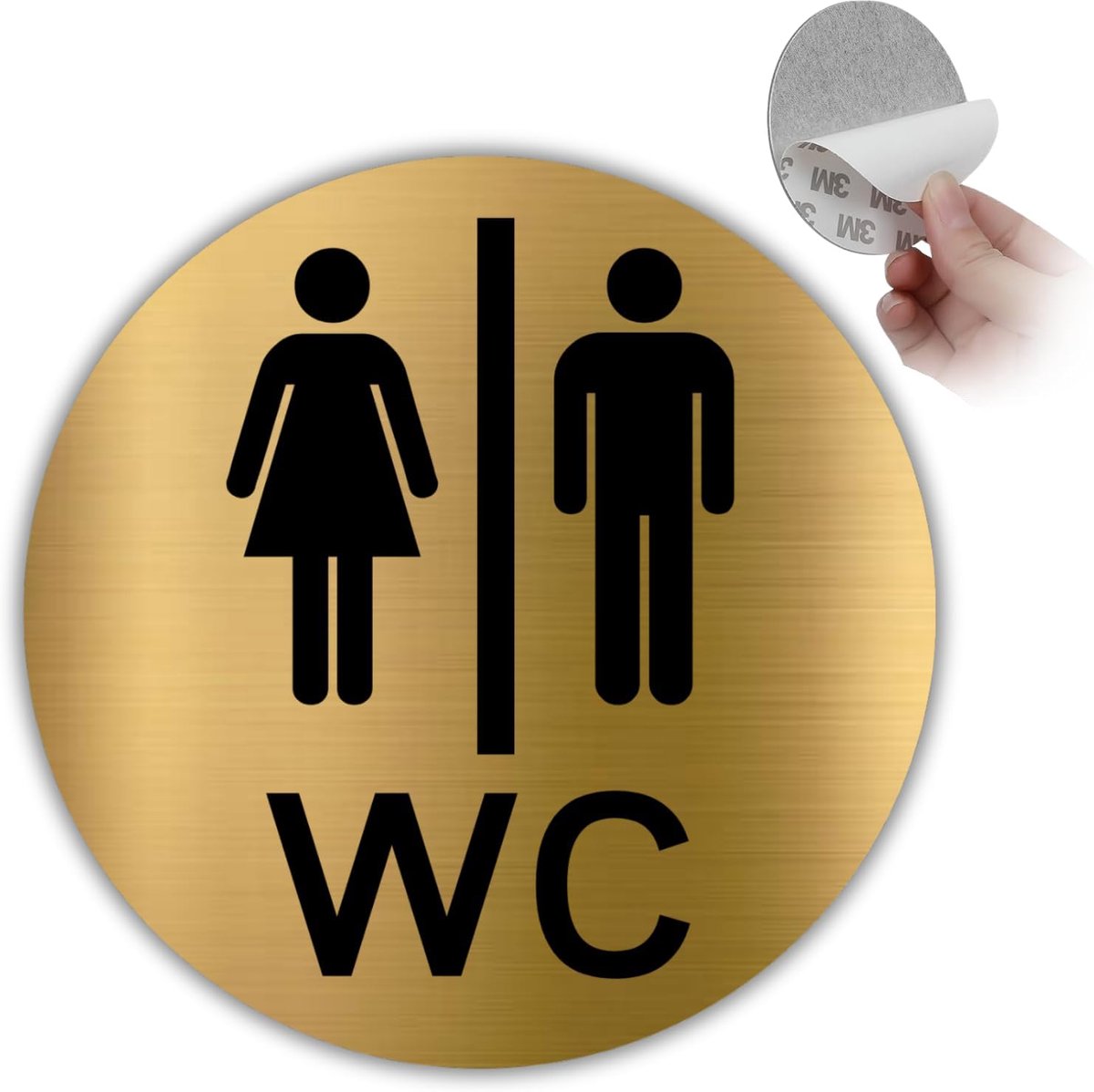 Toiletbord - Ø 10 cm - Aluminium - Privé en Gesloten Deur | Deursticker Toilet Bezet, Signaleringsplaatje Discretie Vrij, Toiletplaat Unisex Gedeeld, Bord WC Sanitair Discreet