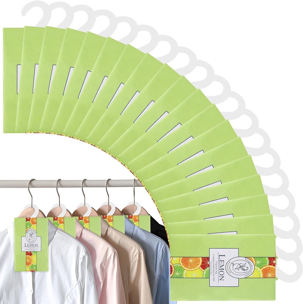 SnelShoppen - 18 Stuks Geurzakjes voor Kledingkast - Natuurlijke Citroen Geur - Aromatherapie Geurverfrisser voor Kledingkasten, Auto's, Lades en Scho
