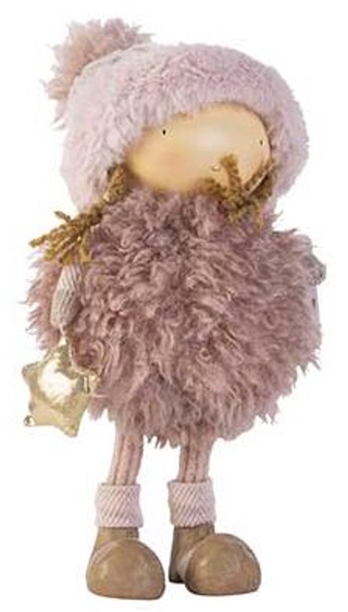 Cosy @ Home Winterkind Frone Roze 18x11,5xh34cm