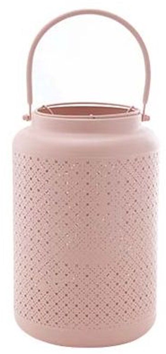 Cosy @ Home Lantaarn Metaal Peach 16x16x22.5cm