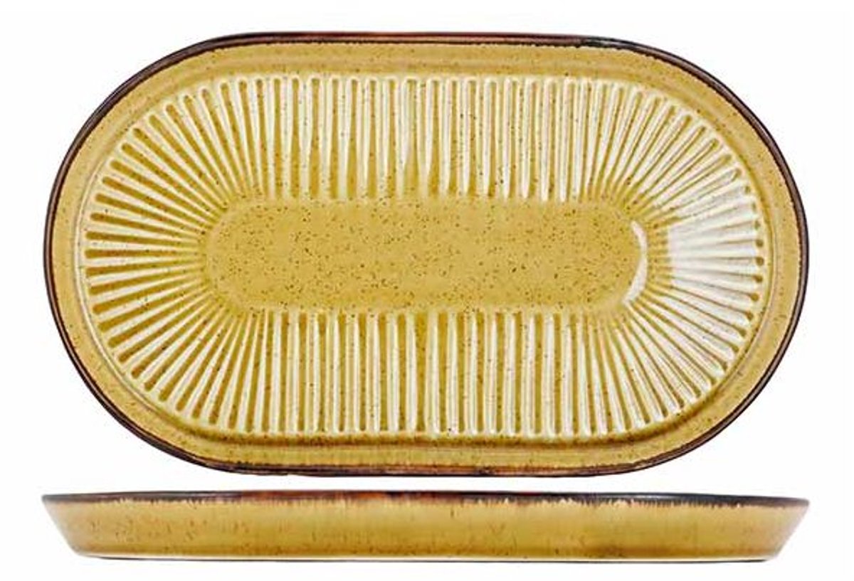 Solas Mustard Bord Ovaal 24x14cm