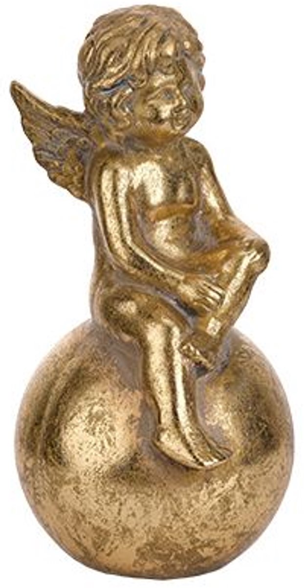 Engel Sitting On Ball Brass 17,8x19,7xh3 5cm Keramiek