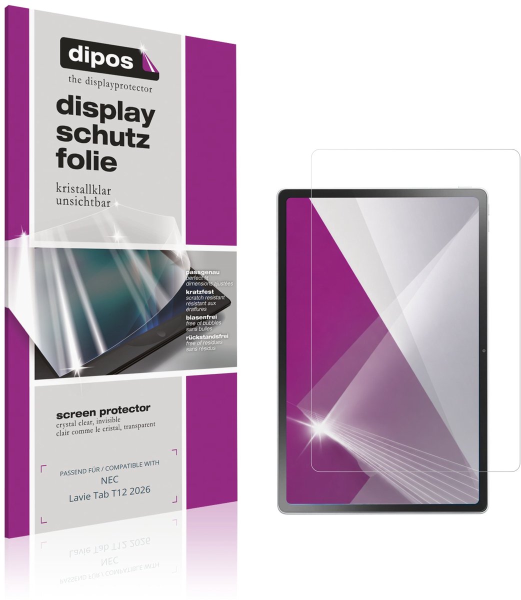 dipos – 2x Beschermfolie geschikt voor NEC Lavie Tab T12 2026 | Krasbestendige & heldere Screenprotector Ultra-Thin