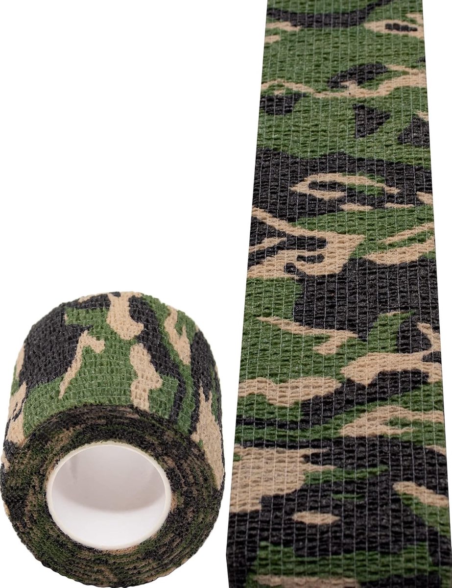Camouflagetape, zelfklevend, waterdicht, 4,5 m x 5 cm, groen