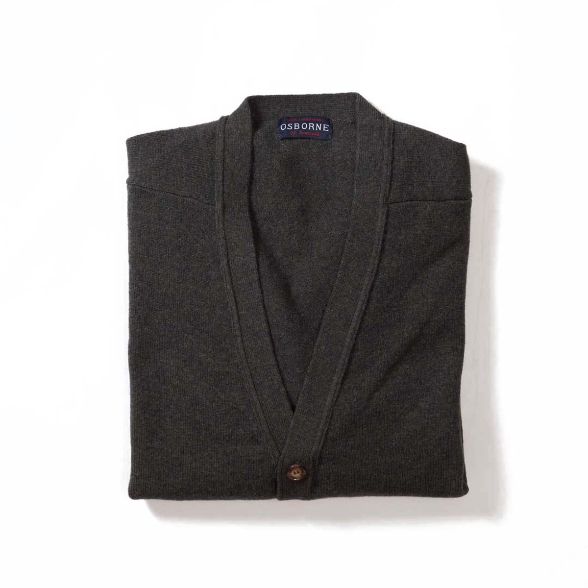 Osborne Knitwear Cardigan met knopen - Lamswol - Seaweed - 2XL