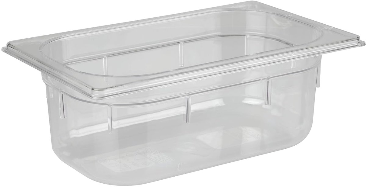 82030 GN 1/4 container, 26,5 x 16,2 cm, diepte: 100 mm, polycarbonaat, 2,5 liter