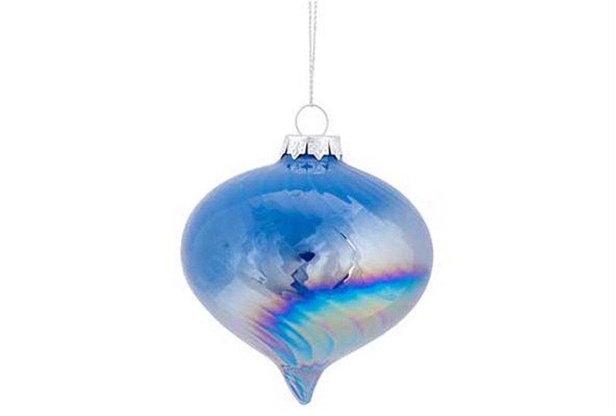 Hanger Tol Spiral Pearl Blauw 8x8xh8cm G Las