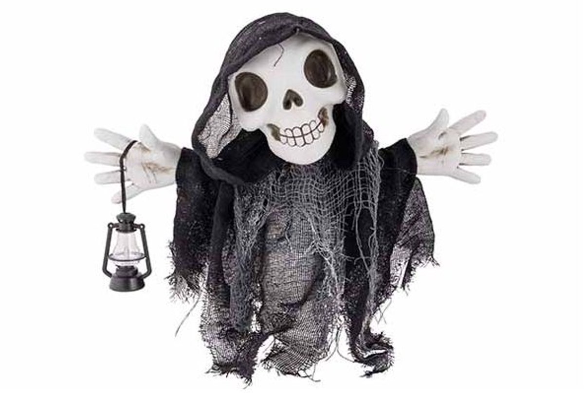 Skelet Walking And Laughing Zwart 40x12x H33cm Kunststof Excl 3 Aa Batt