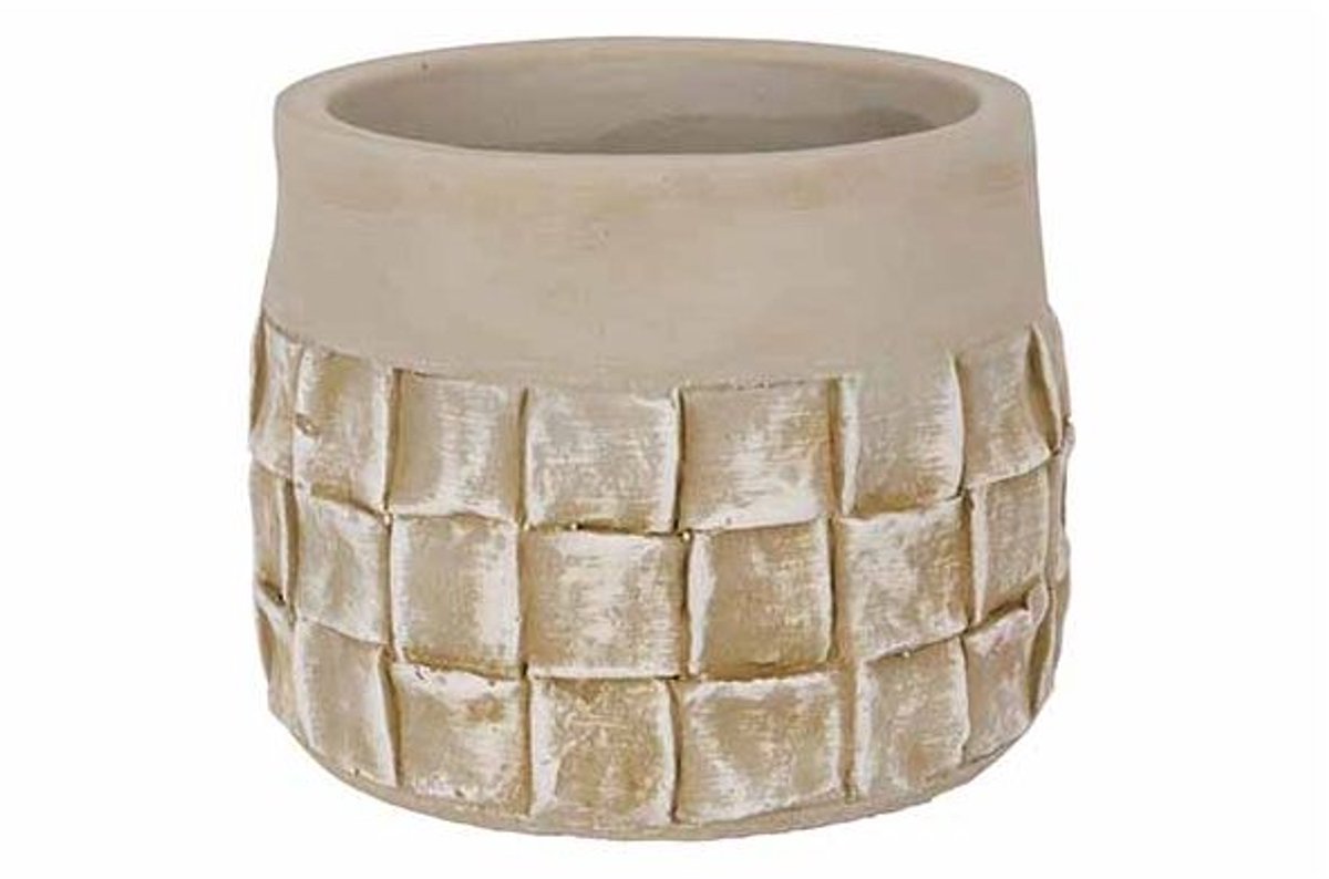Bloempot Surfaces Greige 12x12xh9,5cm Ro Nd Conisch Cement