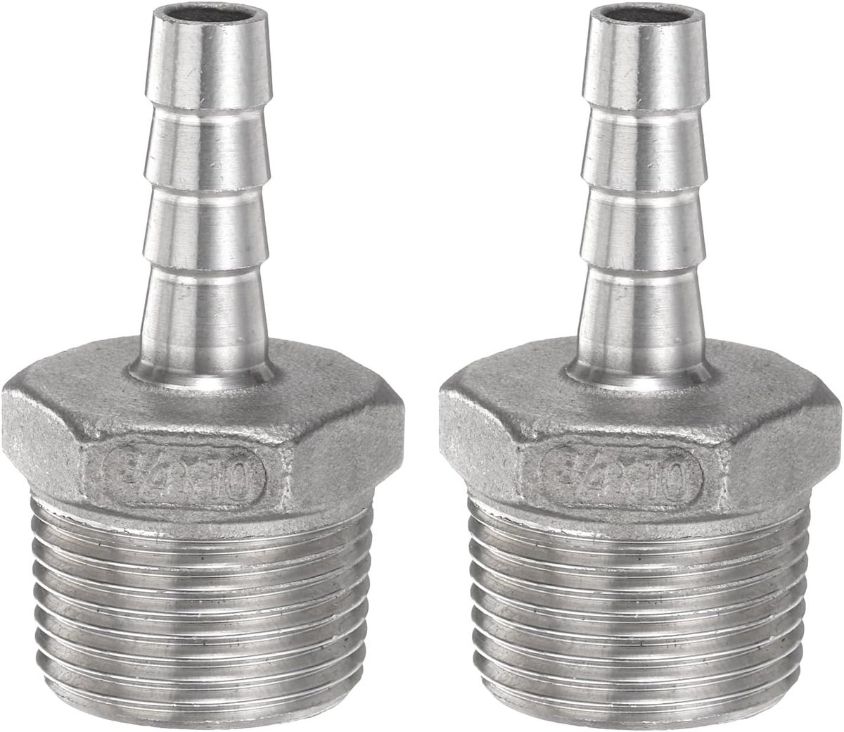 2 stuks roestvrijstalen slangaansluitingen 0,4 inch (10 mm) slangaansluiting x g 3/4 inch mannelijke buisaansluiting slangaansluitingen koppeling schroefdraadconnector voor water brandstof