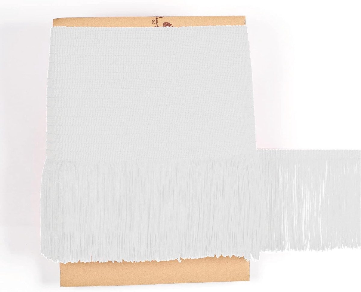 = Cuquillo-franjes om te Naaien van Flamenco en Sevilla. Samenstelling Rayon 100%. 10cm Lang. 5m Stukken - (Wit)