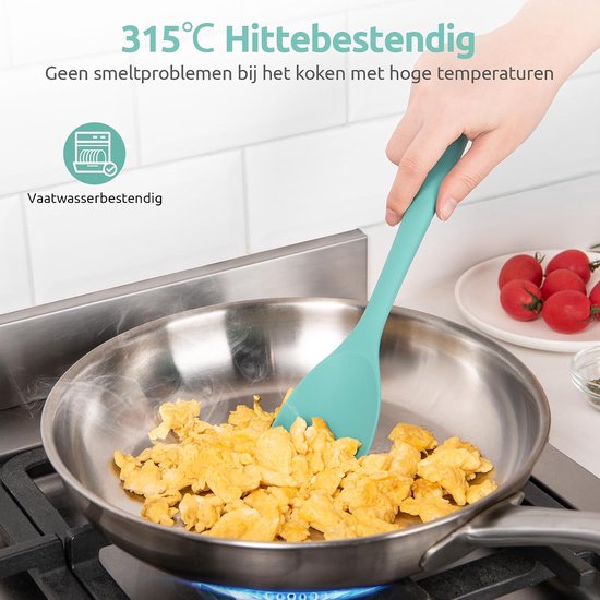 Siliconen Spatel Lepel 315℃ Hittebestendige Kooklepel(Wintertaling) - Anti-aanbak Keuken Schraper met Schepvorm en Flexibele Rand voor Schrapen Roeren Vouwen Omkeren Serveren — afbeelding 2
