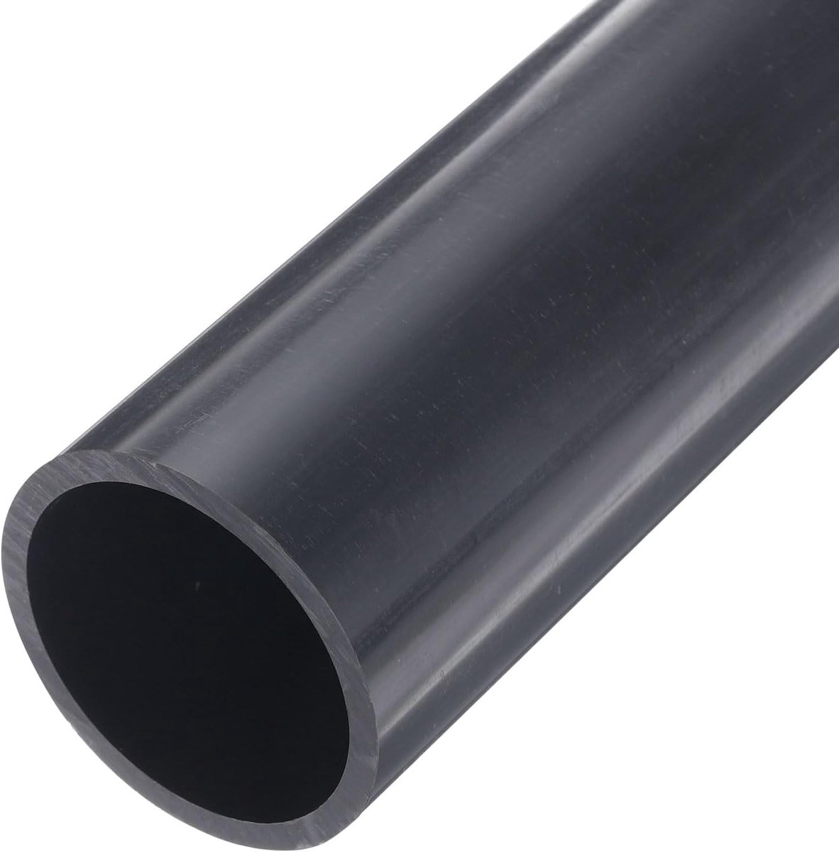 Pvc-buis, diameter 53,6 mm, lengte 0,23 m, ronde kunststof buis voor tuin, aquarium, waterleiding, kabelgoot, ventilatiebuis (donkergrijs)