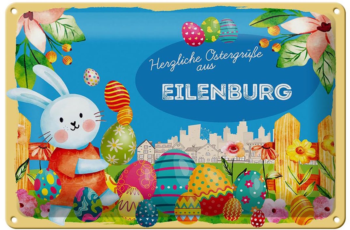 Blechschild Ostern Ostergrüße 30x20cm EILENBURG