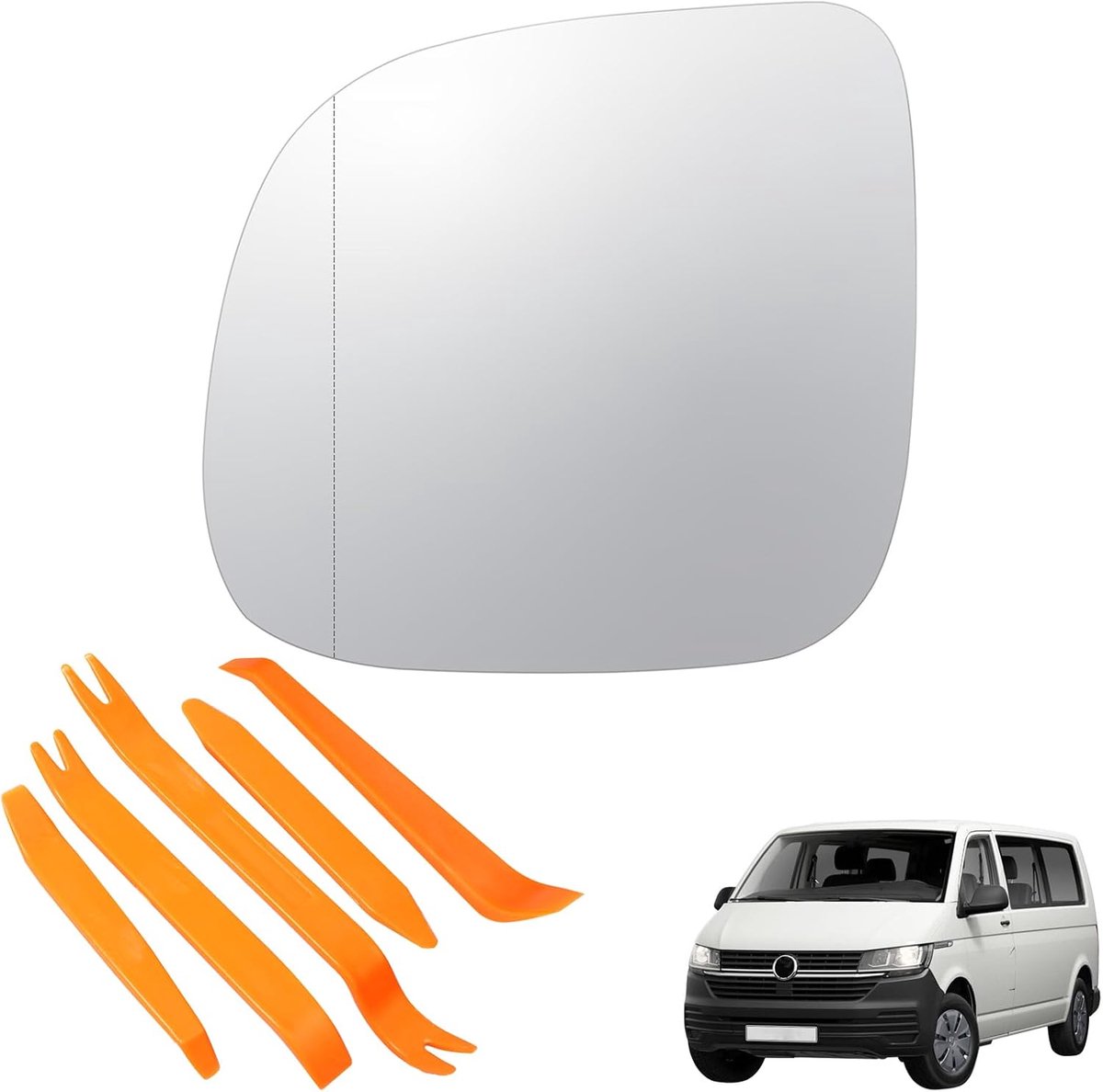 vervanging voor VW T5 (2010-2015) T6 (2016-2021) VW Transporter Caravelle (2014-2018) verwarmd vervangende spiegelglas bestuurderszijde buitenspiegel achteruitkijkspiegelglas