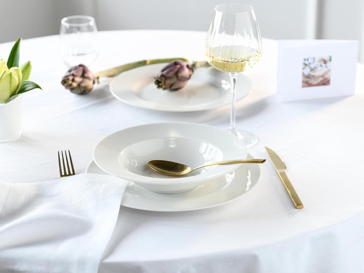 24912, Serie Venice, 12-delig servies voor 6 personen, porseleinen tafelservies, vaatwasser- en magnetronbestendig, gemaakt in Europa