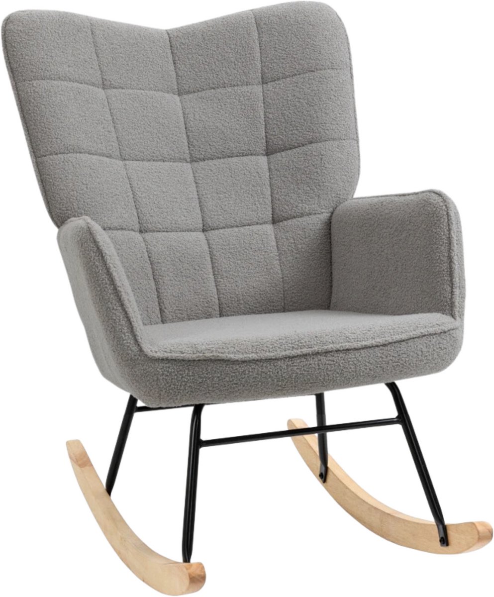 Schommelstoel - Stoelen - Meubels - Fauteuil - Grijs - 92 cm x 71 cm x 101 cm — afbeelding 18