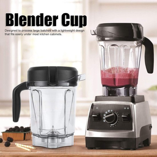 SnelShoppen - Food Chopper, Voedselverwerker, Transparante Blender Kom met Vervangende Mesdeksel, Geschikt voor 64oz Container, Ideaal voor Keuken, Ba — afbeelding 4