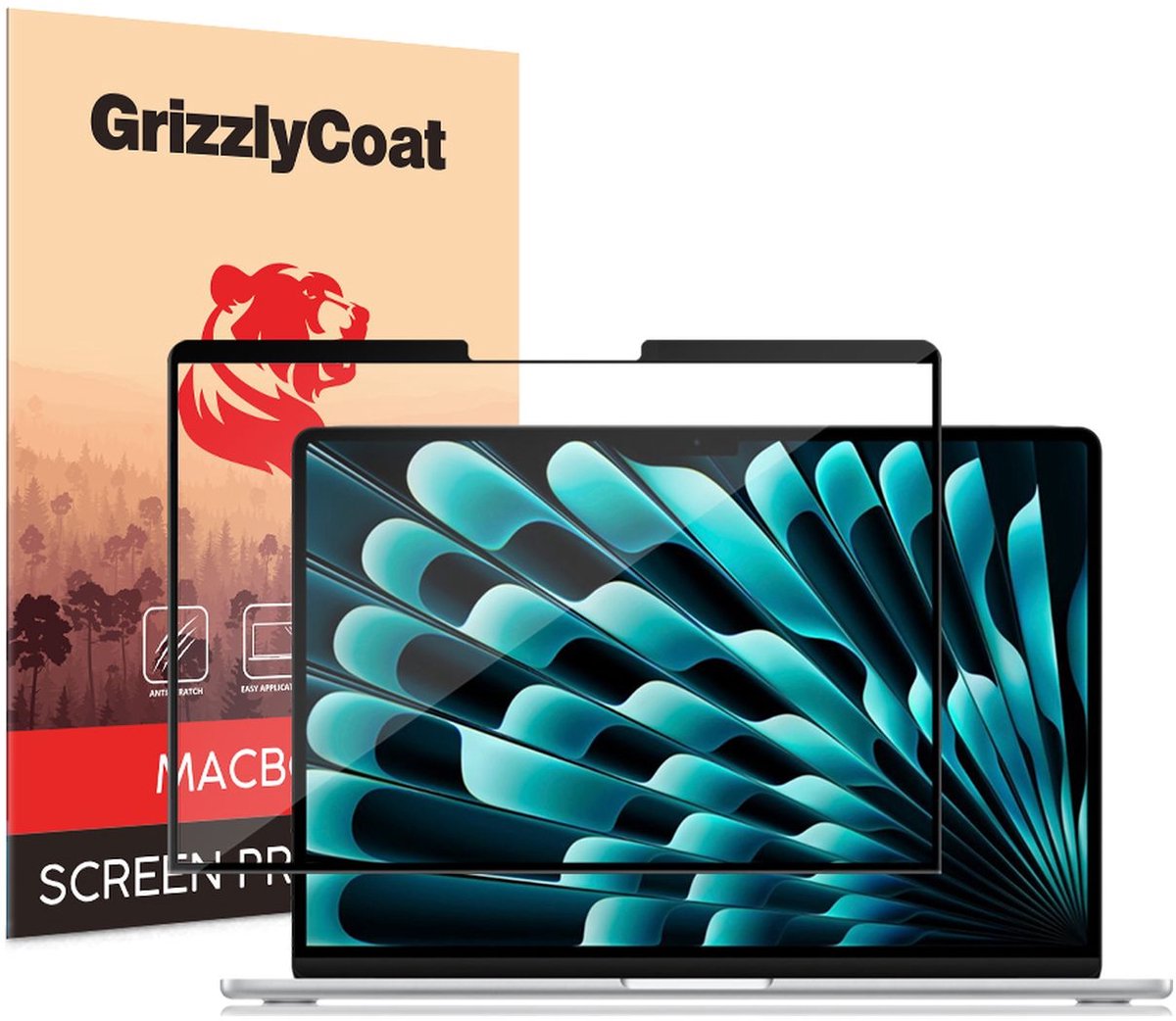 GrizzlyCoat Screenprotector geschikt voor Apple MacBook Air 13 Inch (2022-2026) | GrizzlyCoat Premium Screenprotector Folie - Case Friendly