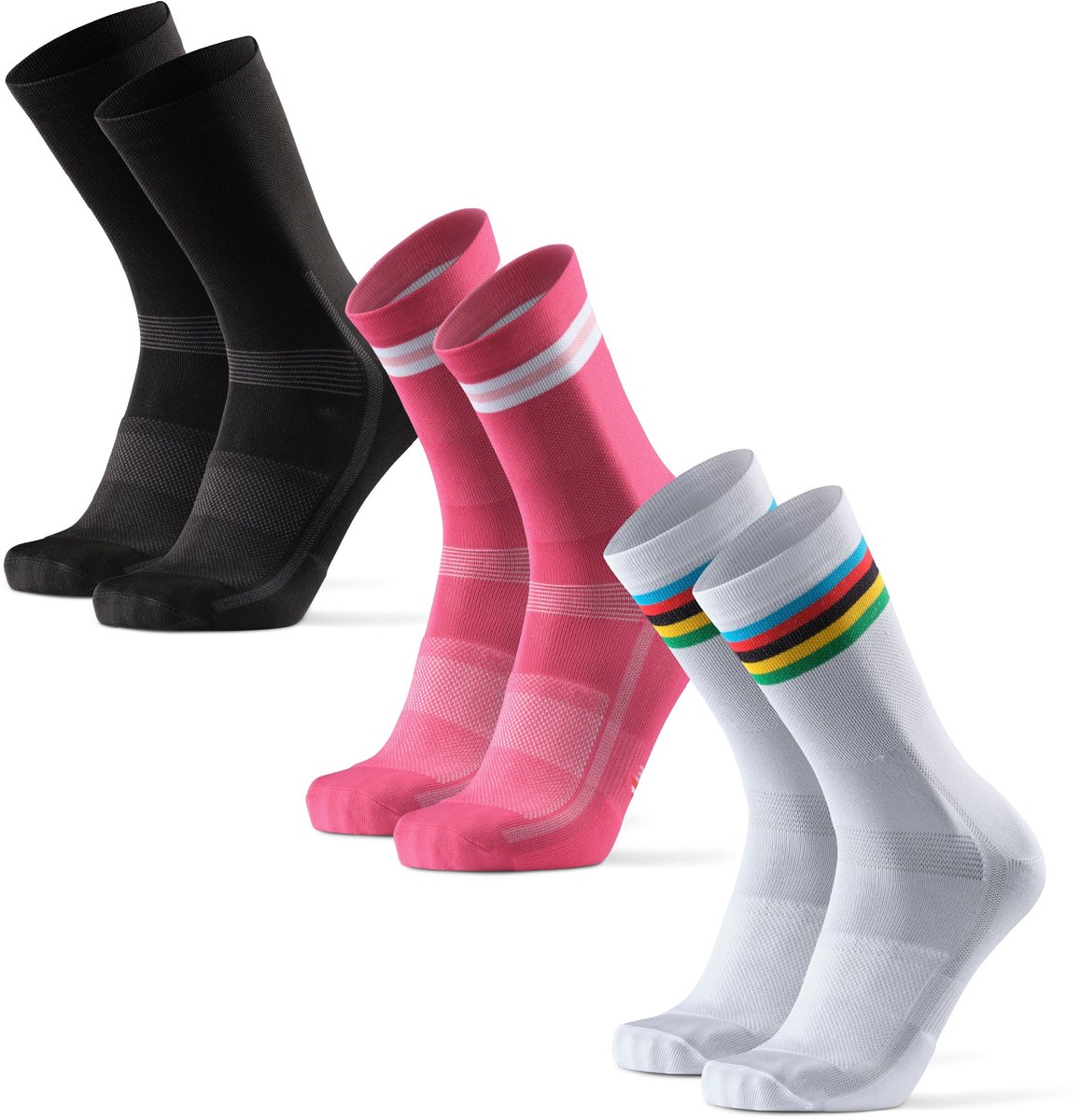 DANISH ENDURANCE Performance Crew Fietssokken - Gevoerd Ademend & Sneldrogend - Unisex - 3 paar - Maat 35-38