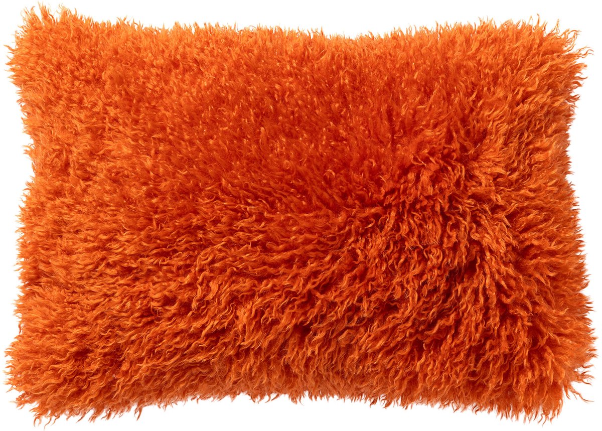 Dutch Decor IBBY - kussenhoes 40x60 cm - gerecycled - fluffy - Apricot Orange - oranje - met rits - zonder binnenkussen