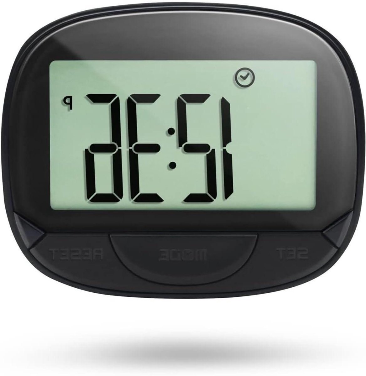 Stappenteller Ouderen - Activiteitstracker Wandelen - Dagelijkse Beweging Meten - Eenvoudige Bediening - 6.3 x 5.2 x 2.3 cm - Zwart
