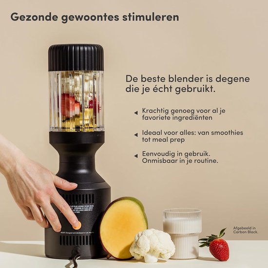 Krachtige Blender - Smoothie Maker - Gezonde Drankjes Maken - 1200W Motor - 1200 ml - Donkergrijs — afbeelding 2