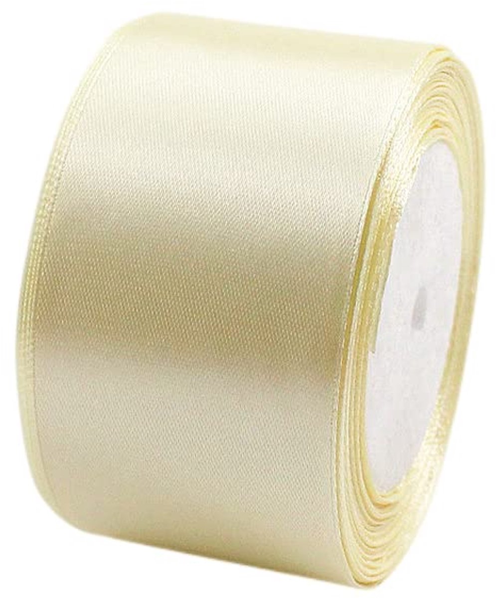 Lint Ivoorwit 50mm,22 Meters Satijnen Linten, Decoratie Zijden Linten, Cadeaulint, Autolint,Stoffen Linten van Zijde en Satijn, voor Bruiloft, Feest, Verjaardag,Valentijn Party