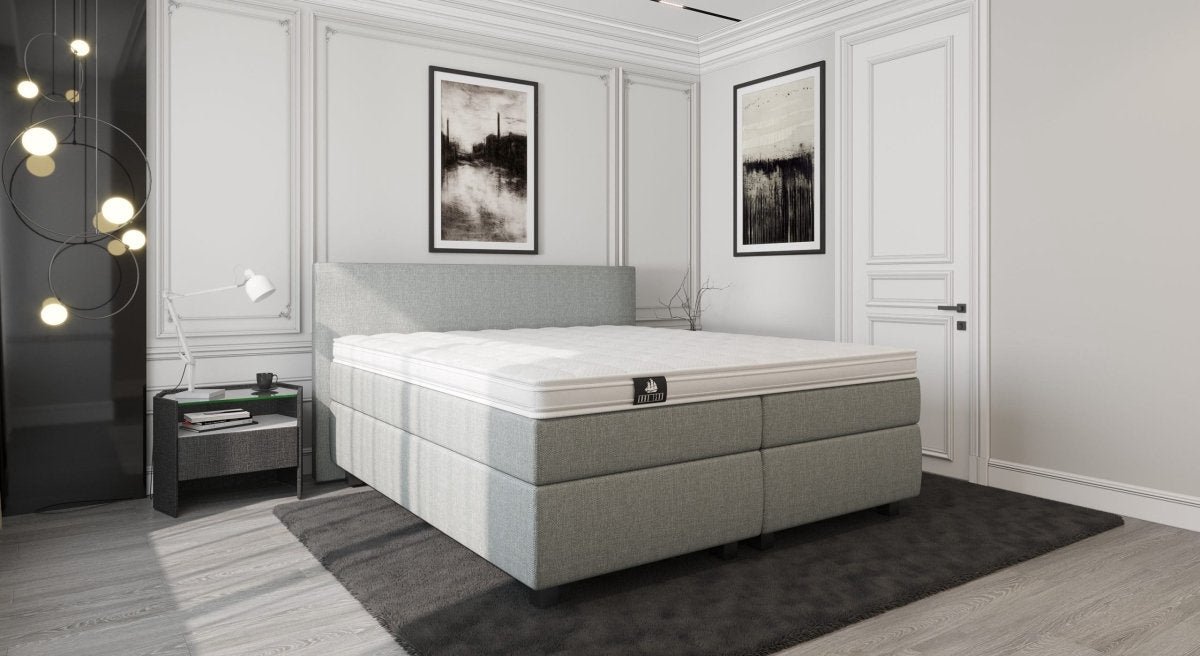 Mörgenn Boxspring Luxury Suite - Complete Hotel Boxspring met Pocketvering - Luxe 10cm Topper - Lichtgrijs - 200x220