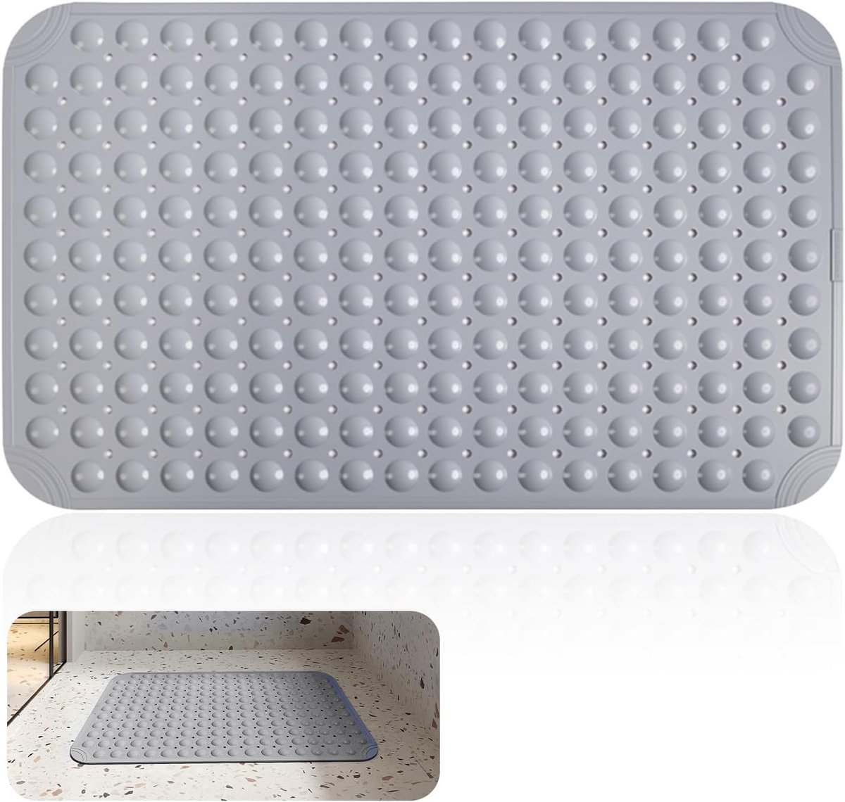 Douchematten van TPE, antislip, machinewasbaar, antislip mat met zuignappen, douchemat, antislip, voor bad en doucheruimte