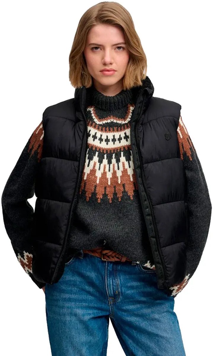 Superdry Borg Gevoerd Gilet Dames Gilets Zwart
