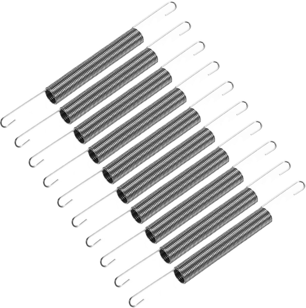 0,9 mm draaddiameter x 10 mm buitendiameter x 120 mm lengte veerstaal trekveer 10 stuks