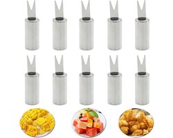 8 stuks roestvrij staal maïskolfspiesen YUTOU maïskolven naald graanhouder maïskolfhouders pelaardappelvorken maïsvorken grillaccessoires maïskolfvorken maïskolfvorken maïs spiesen shish kebabs food fruit forks