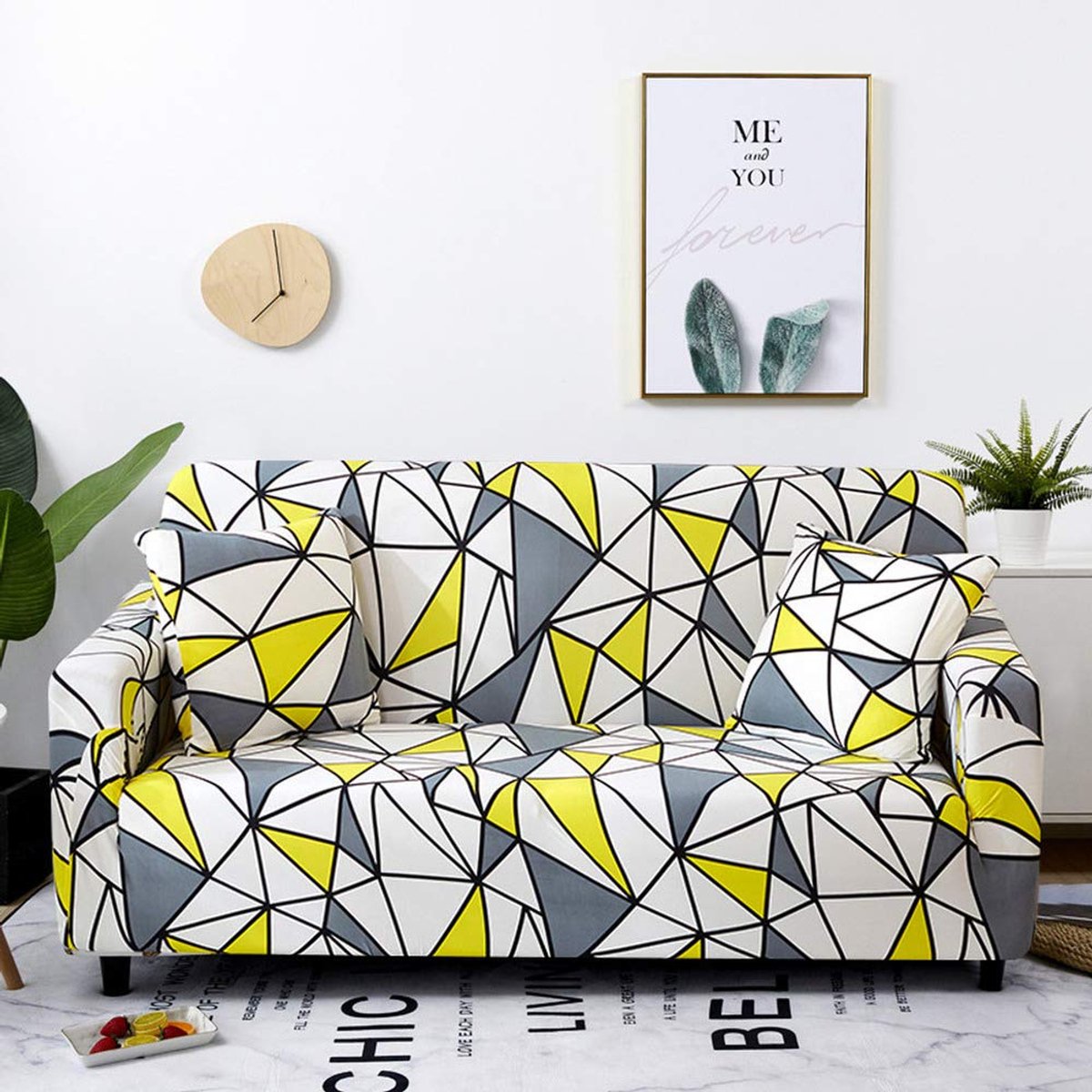 Hoes Sectionele Elastische Stretch Sofa Cover Voor Woonkamer Couch Cover L Vorm Hoek Fauteuil Cover 1/2/3/4 Zits (Pillow Casex2 45x45,Color 21)