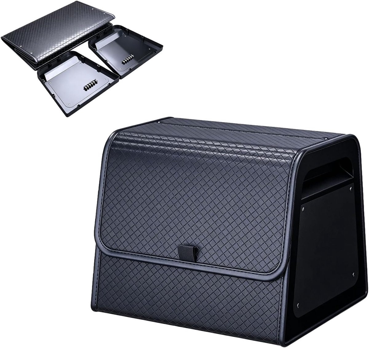 Organizer Opslag, Verwijderbare Divider Auto Opslag Organizer deksel Doos PU Leer & PP Honingraat Board Vast met schroeven extreem stevig 15,1 "L x 13" B x 11,9" H