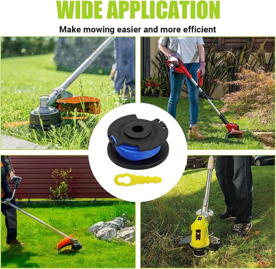 17 Delige Grastrimmer Spoel Set Compatibel met AC14RL3A AC14HCA, 6 Trimmer Spoelen met Spoelkap en 10 Kunststof Messen, Draadspoel voor 18V 24V 40V Trimmers — afbeelding 4