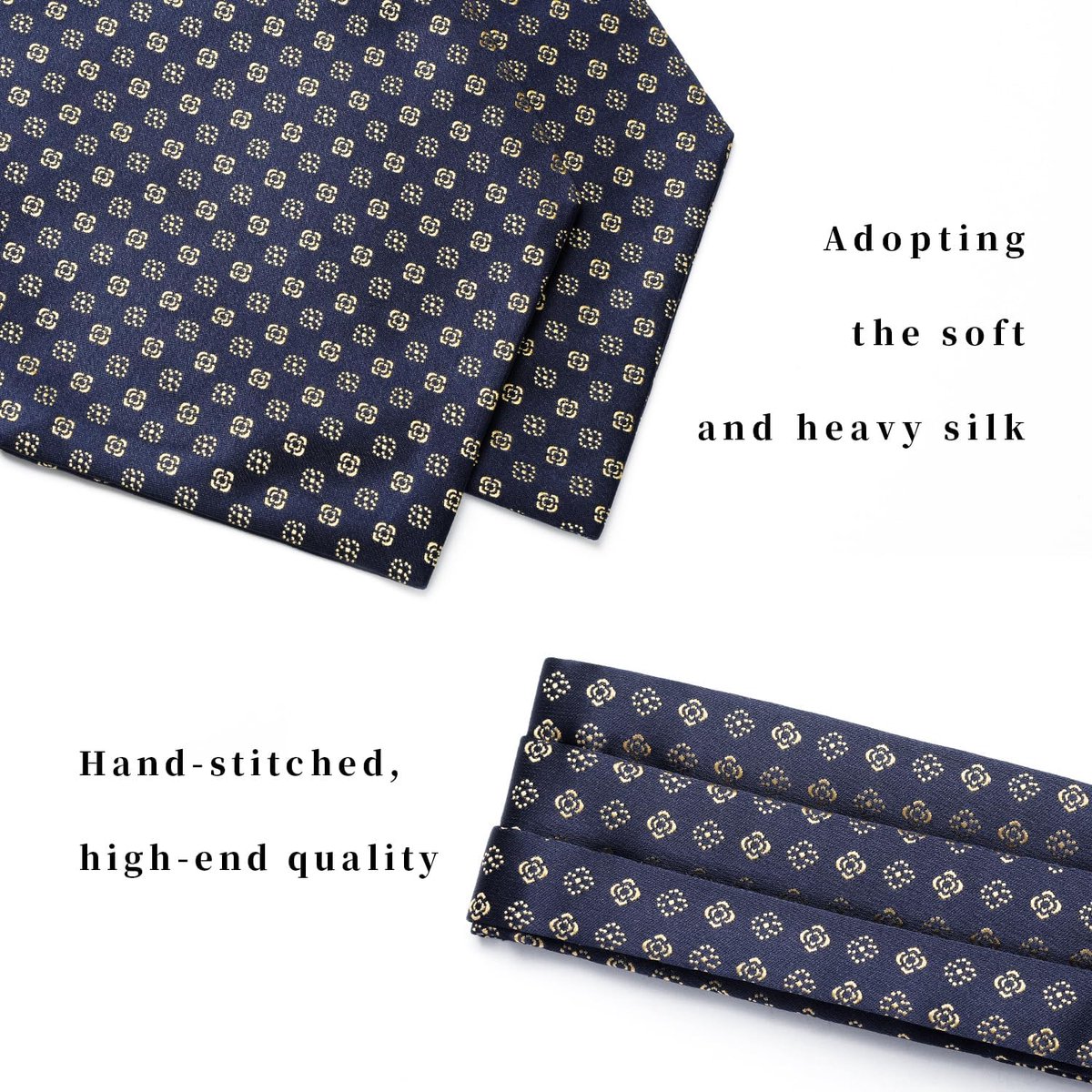 Kravat voor heren, set van zijden paisley herenkravat en pochet, polka dot, kravat en zakdoek, geschikt voor bruiloftsfeest en Kerstmis