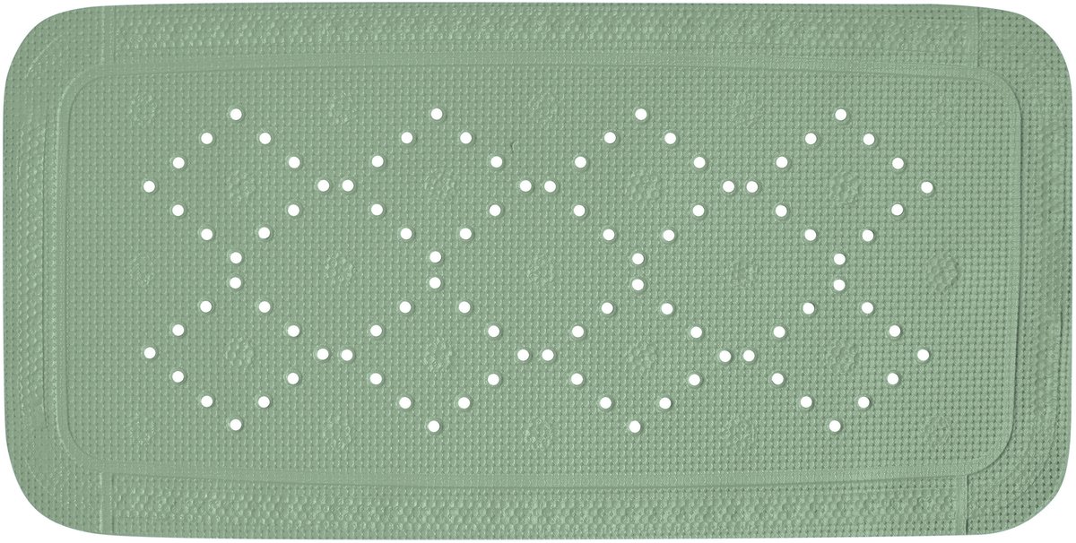 Spirella Alaska Badmat Antislip - Badkuip Mat met Anti-Slip Oppervlak - PVC Douche Antislip Mat - Basilicumgroen - 71 x 36 cm
