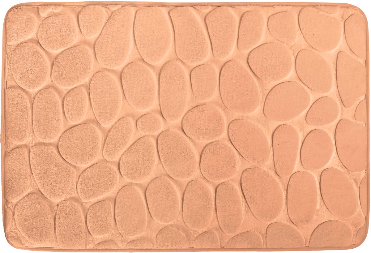 MSV Galet Badmat 40x60 cm - Zachte Badkamermat van Foam in Peach - Comfortabele Badkamer Mat voor Douche en Bad