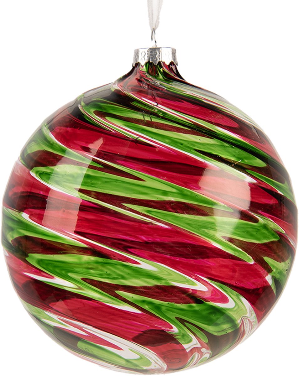 Clayre & Eef Kerstbal Overig Ø 12x12 cm Rood Glas Kerstballen