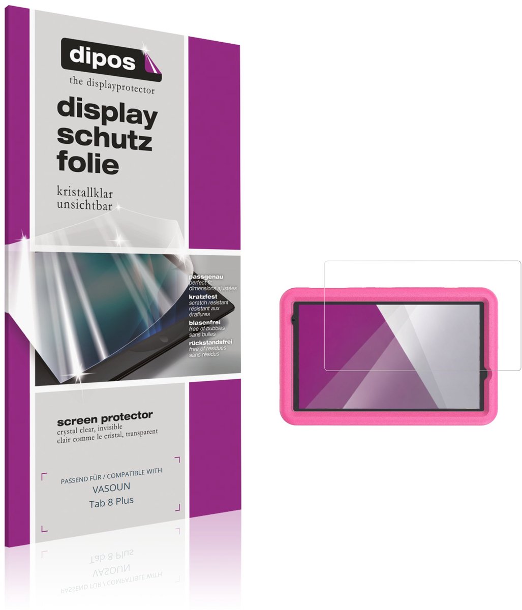 dipos – 2x Beschermfolie geschikt voor VASOUN Tab 8 Plus | Krasbestendige & heldere Screenprotector Ultra-Thin